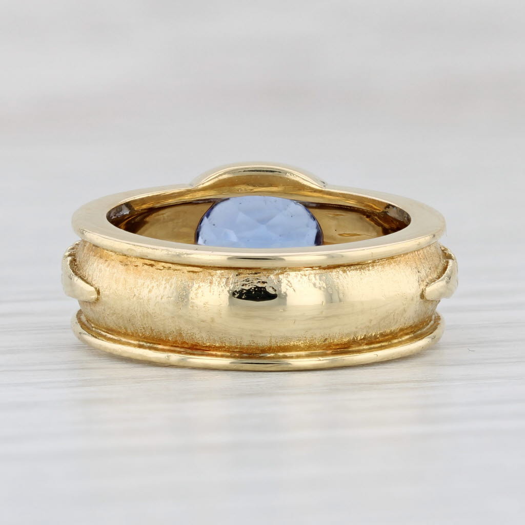 Light Gray 1.50ct Oval Tanzanite Solitaire Ring 18k Yellow Gold Size 6 Fennell Lief