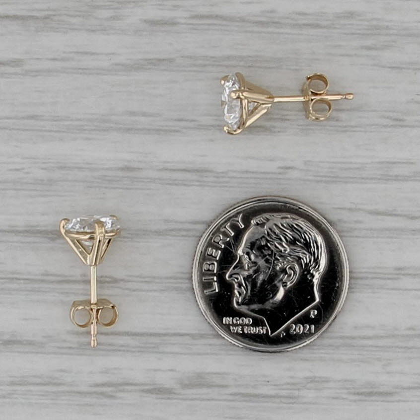 New 2ctw Lab Grown Diamond Stud Earrings 14k Gold Studs IGI Round VVS1-VS2 D-E