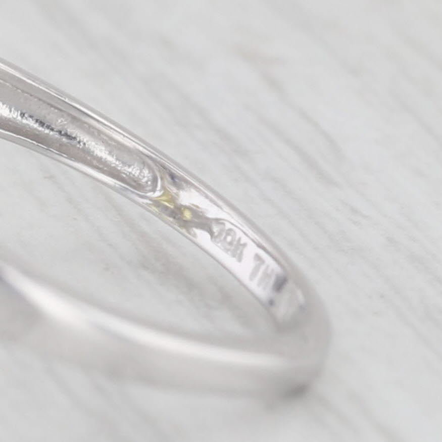 Light Gray 0.63ctw Blue Pink Yellow Sapphire Flowers Bypass Ring 10k White Gold Size 7.25