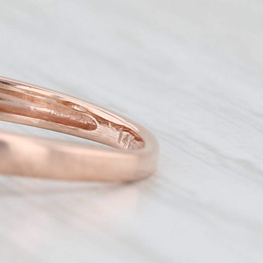 Light Gray 0.50ctw Morganite Diamond Halo Ring 14k Rose Gold Size 4.75 Engagement