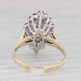 1.03ctw Diamond Cluster Ruby Halo Ring 14k Yellow Gold Size 7.75