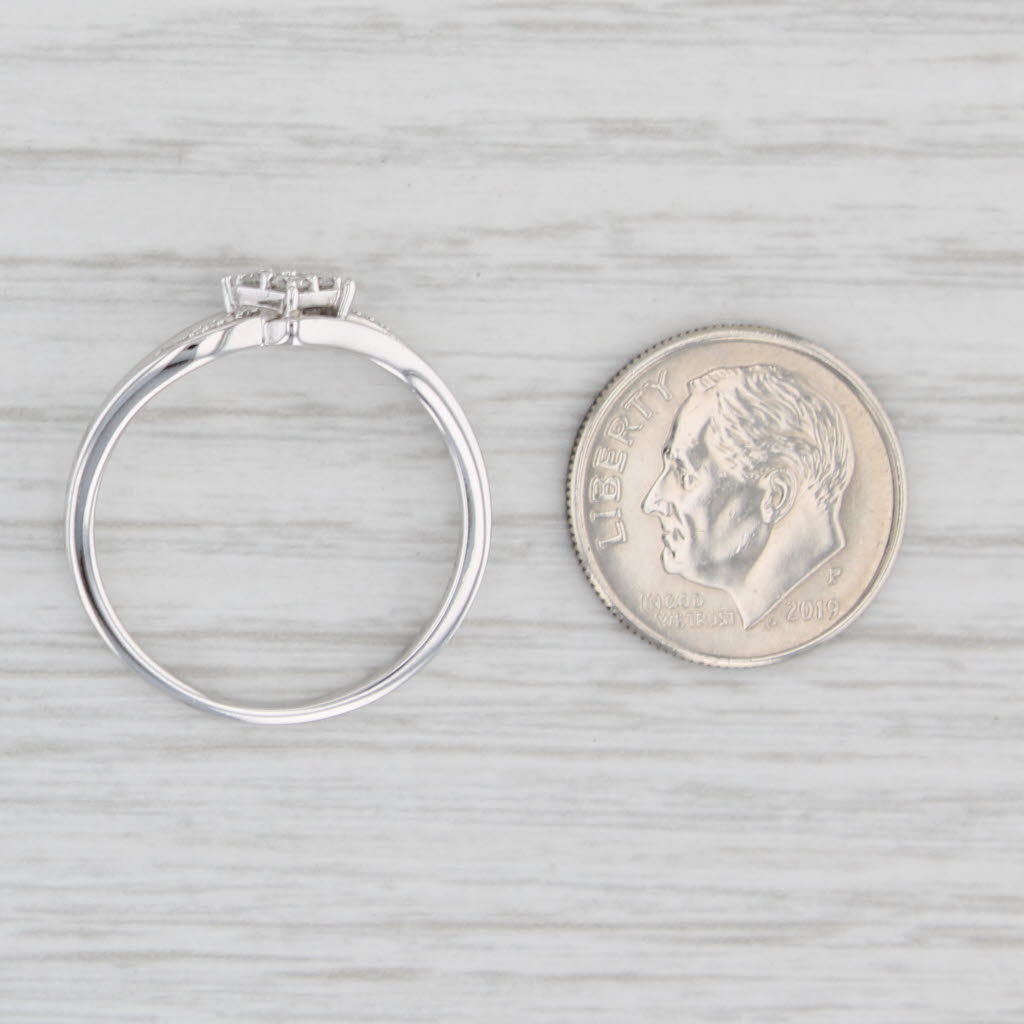 Light Gray Diamond Cluster Ring 10k White Gold Size 9.25 Engagement