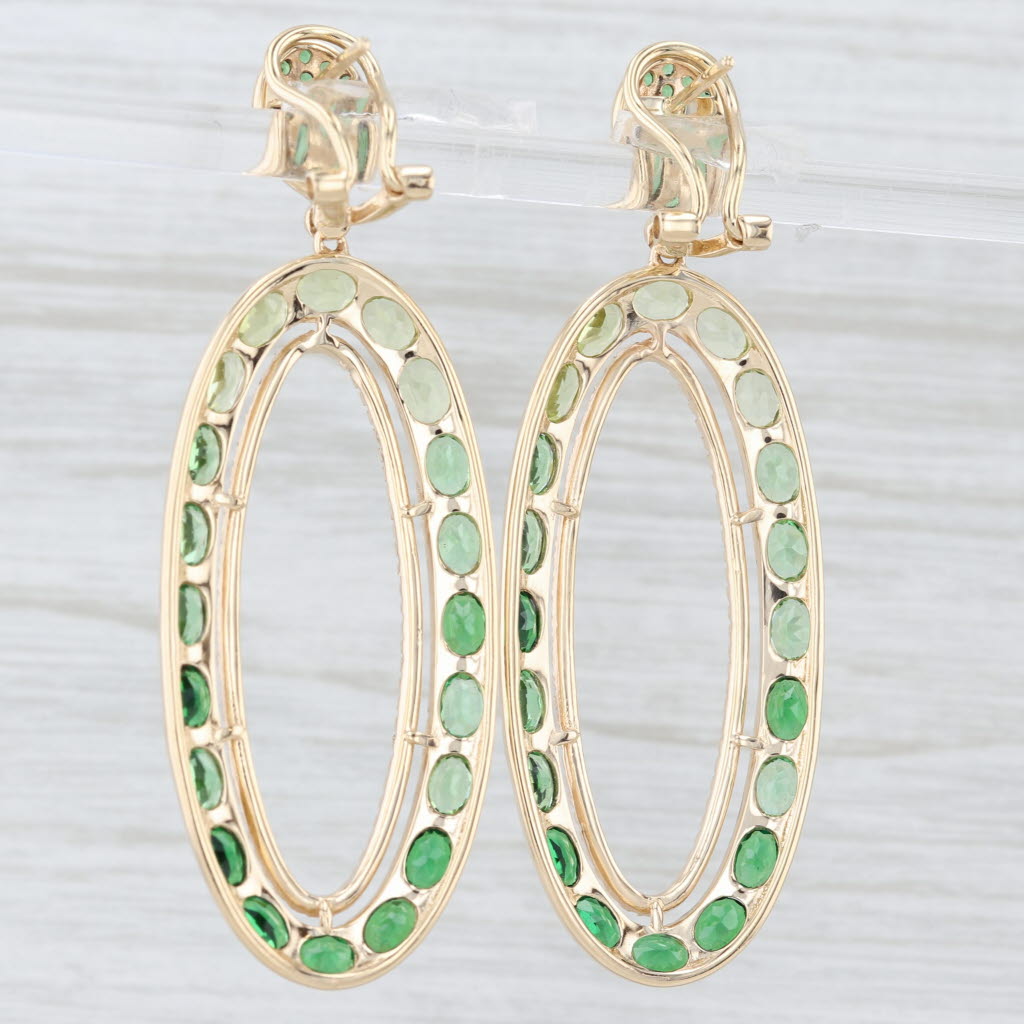 Light Gray New 3.63ctw Peridot Tsavorite Garnet Diamond Earrings 14k Gold Emanuel Sharp