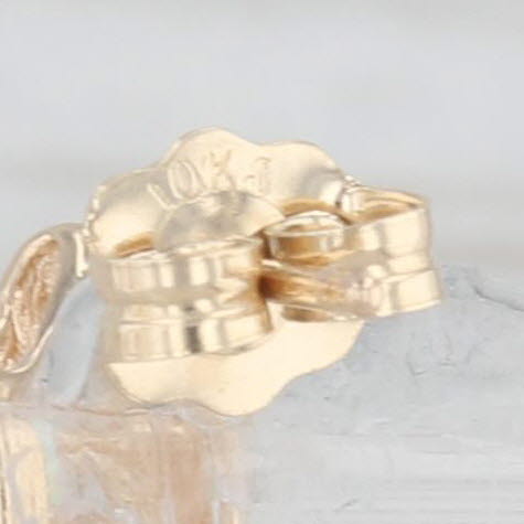Light Gray Lab Created Opal Cubic Zirconia Stud Earrings 10k Yellow Gold
