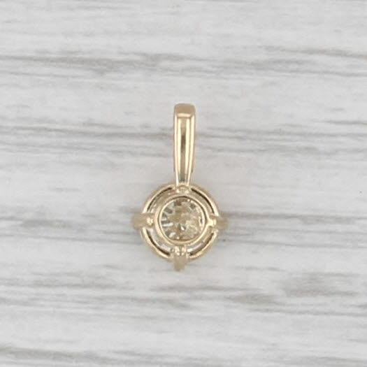 New 1.01ct Round Diamond Solitaire Pendant 14k Yellow Gold Small Drop