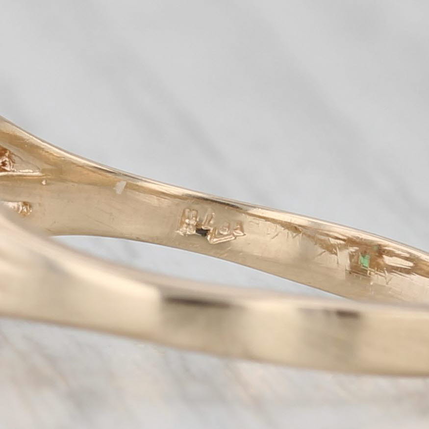 Light Gray 0.29ctw 3-Stone Emerald Diamond Ring 14k Yellow Gold Size 7