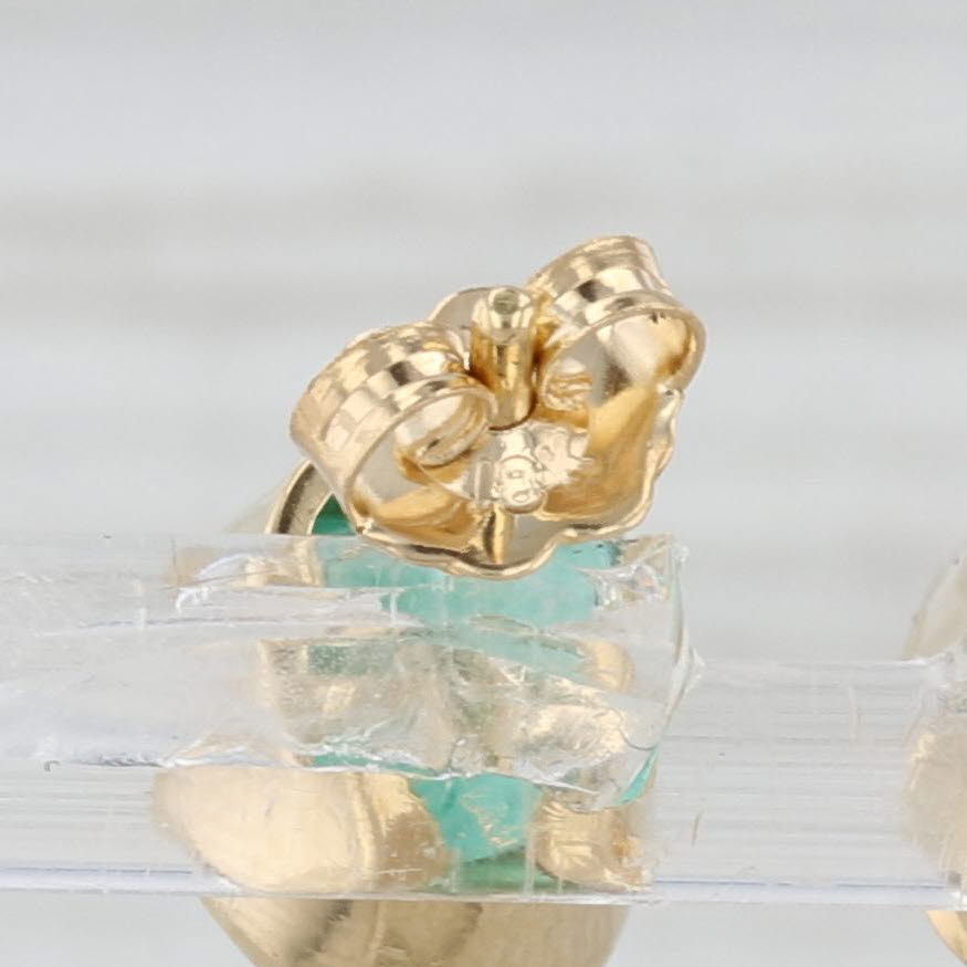 Light Gray 3ctw Oval Emerald Solitaire Stud Earrings 18k Yellow Gold
