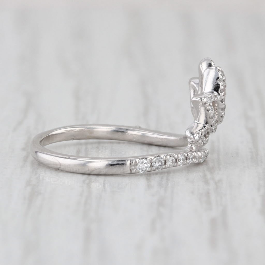 0.16ctw Diamond Flower Bypass Ring 10k White Gold Size 4.75