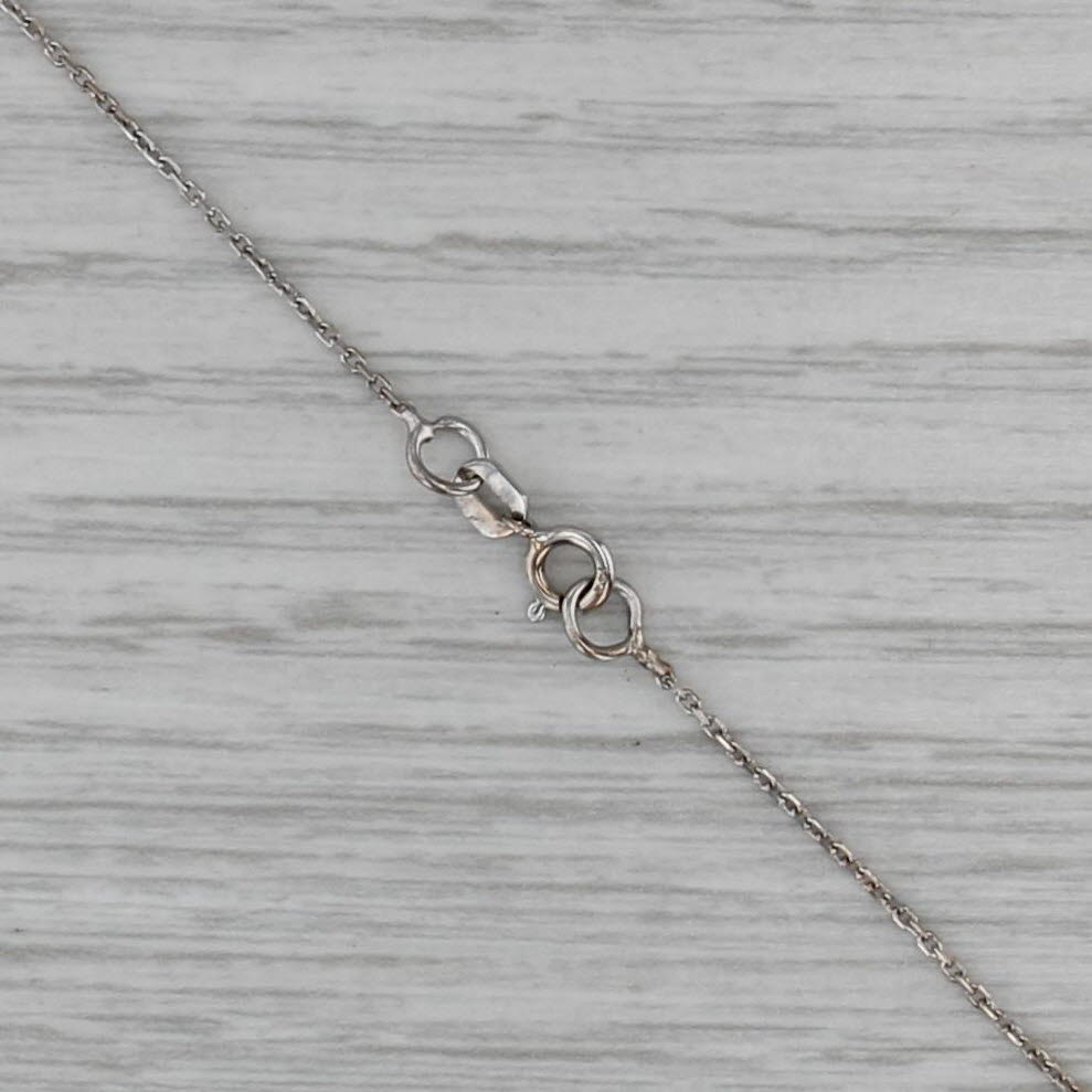 0.10ctw Diamond Pendant Necklace 14k White Gold 16" Cable Chain