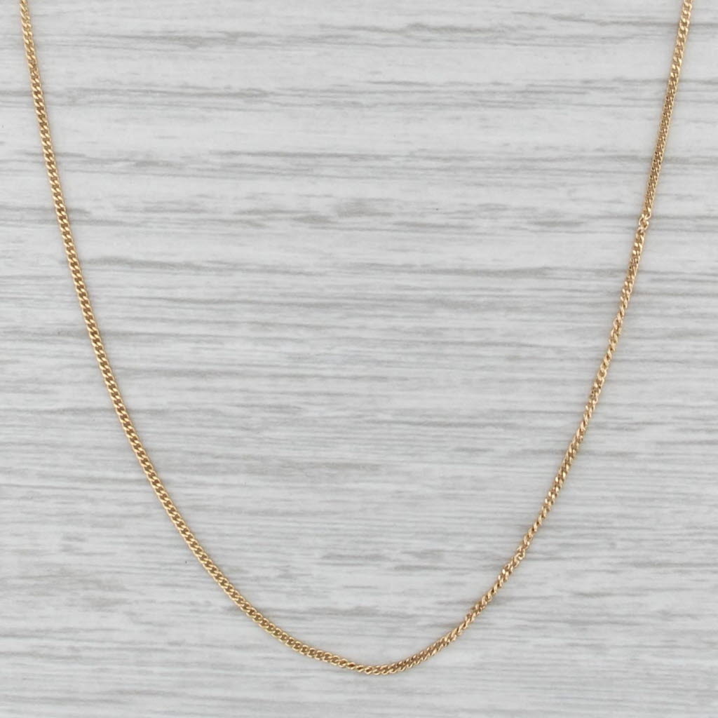 Curb Chain Necklace 10k Yellow Gold 13.5" 1mm