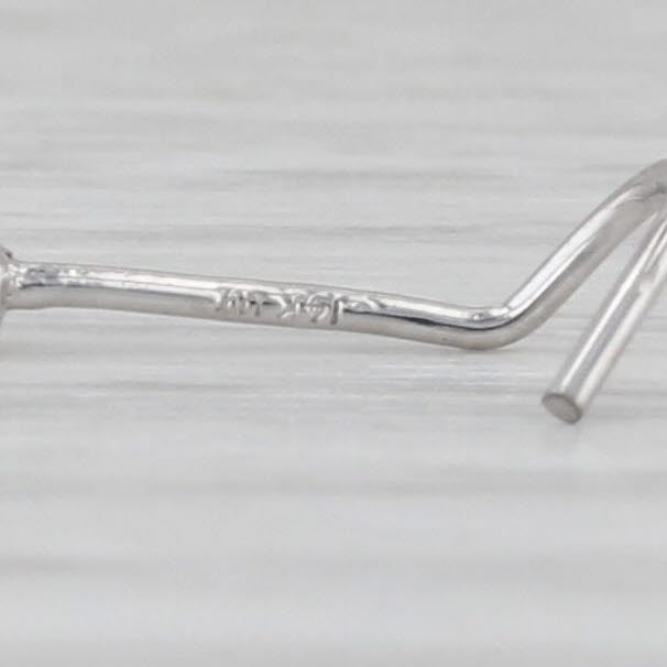 New Diamond Nose Piercing Stud 14k White Gold Round Solitaire Curved Post 4