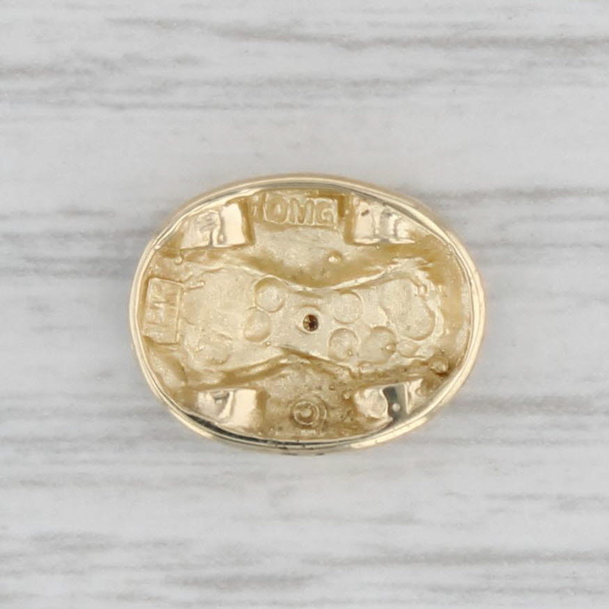 Gray OMG Diamond Slide Bracelet Charm 14k Yellow Gold Vintage