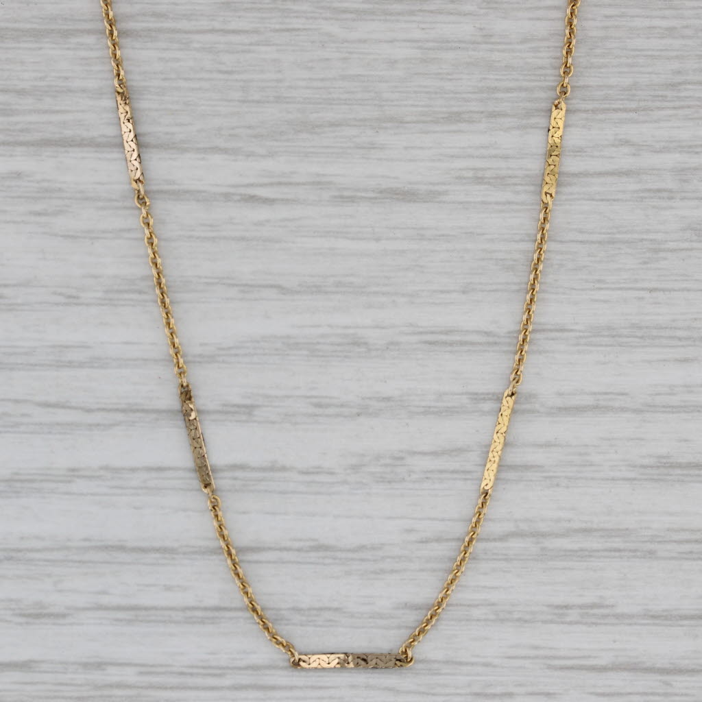 Gray 16" Cable Cobra Chain Necklace 14k Yellow Gold 1.4mm