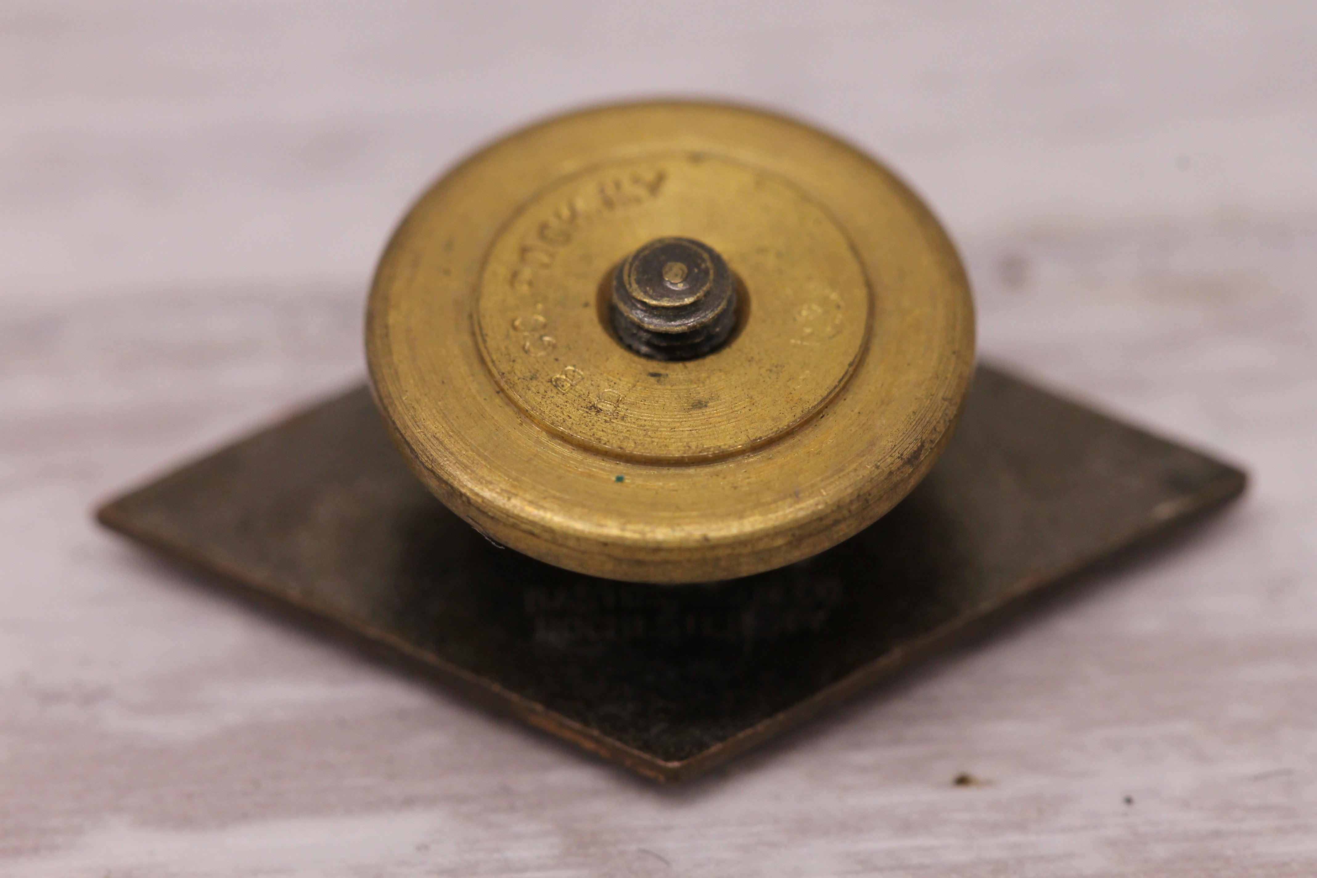 Dark Gray Vintage Eaton Gas Company Red Enamel 10 Year Service Pin