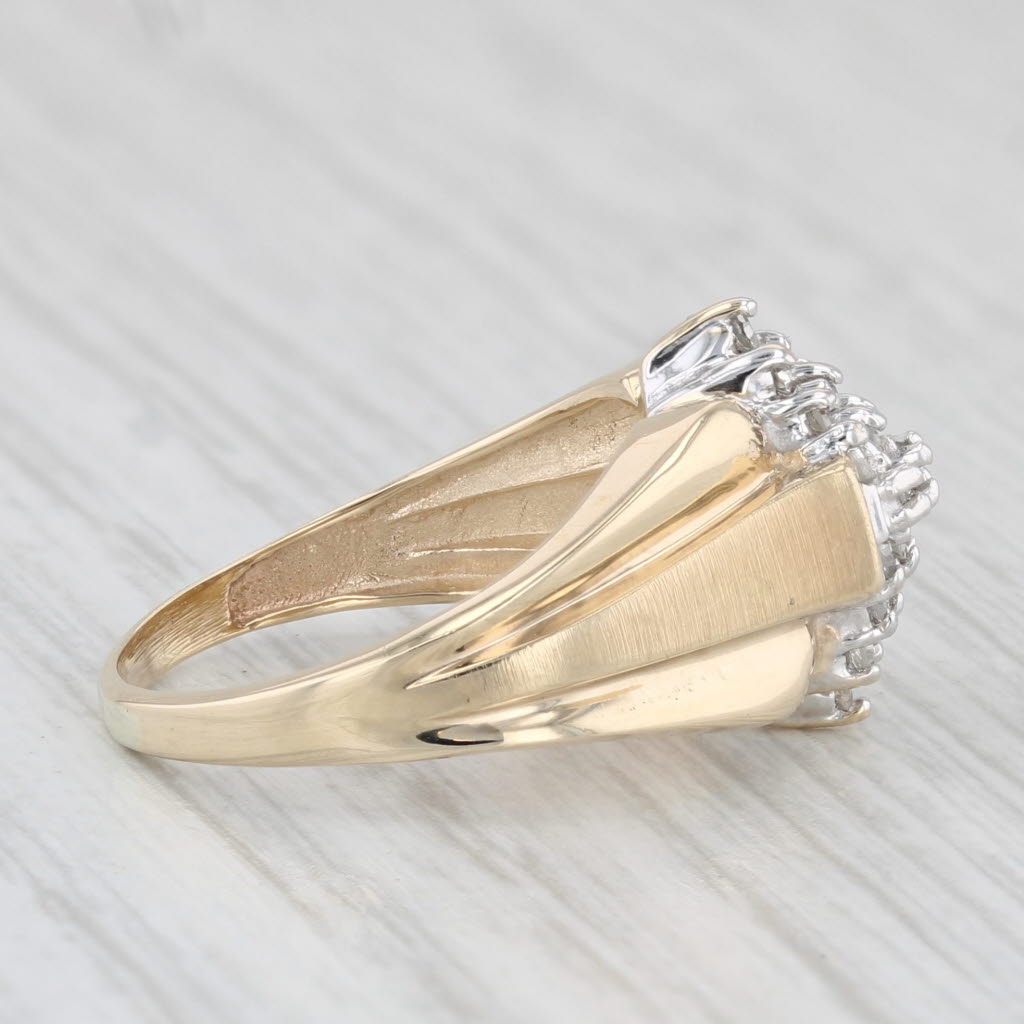 Light Gray 0.23ctw Diamond Cluster Ring 10k Yellow Gold Size 5
