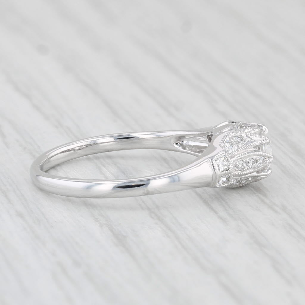 Light Gray New 0.26ctw Diamond Engagement Ring 14k White Gold Size 6.75 Beverley K