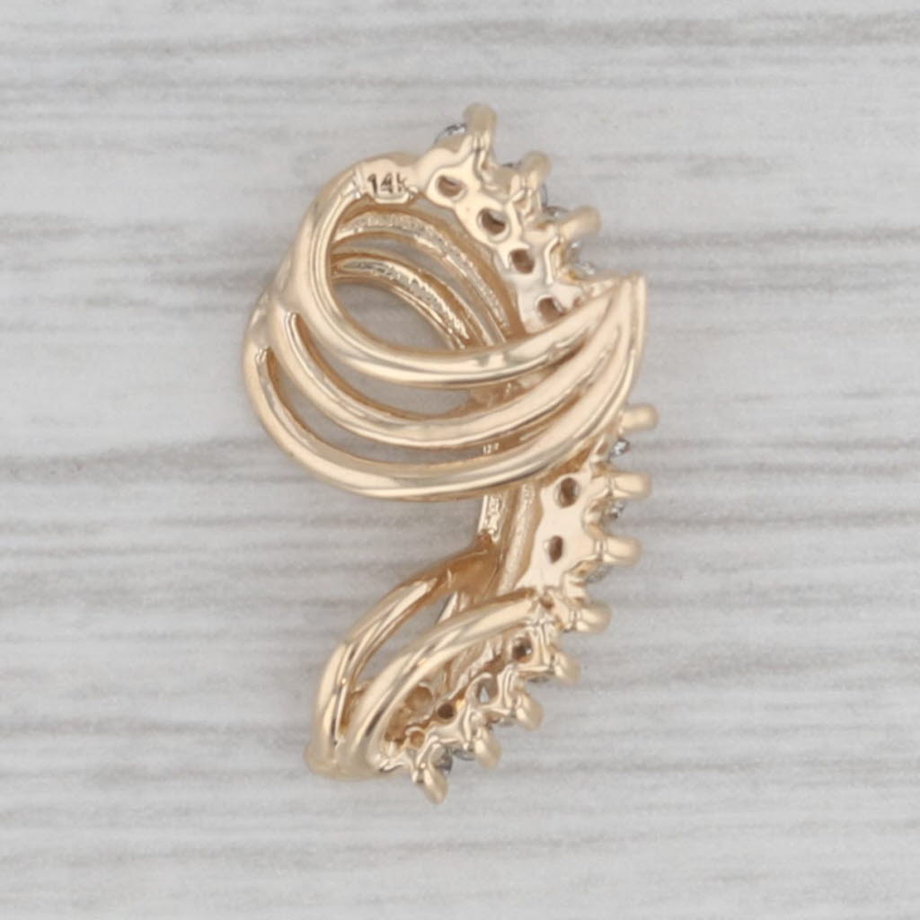Gray 0.22ctw Diamond Swirl Pendant 14k Yellow Gold Journey