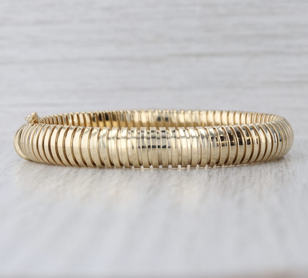 Omega Chain Bracelet 14k Yellow Gold 6.75" 9.2mm Italy