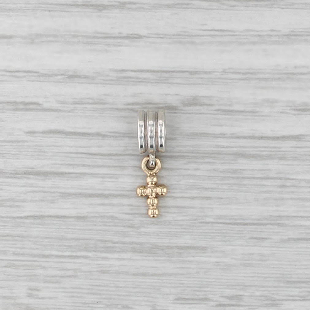 Pandora Silver 14k Gold Cross Bead Charm Sterling Silver 790169 Dangle