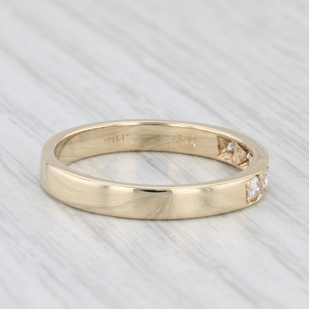 Light Gray 0.20ctw Diamond Band 14k Yellow Gold Size 7 Stackable Wedding Anniversary Band