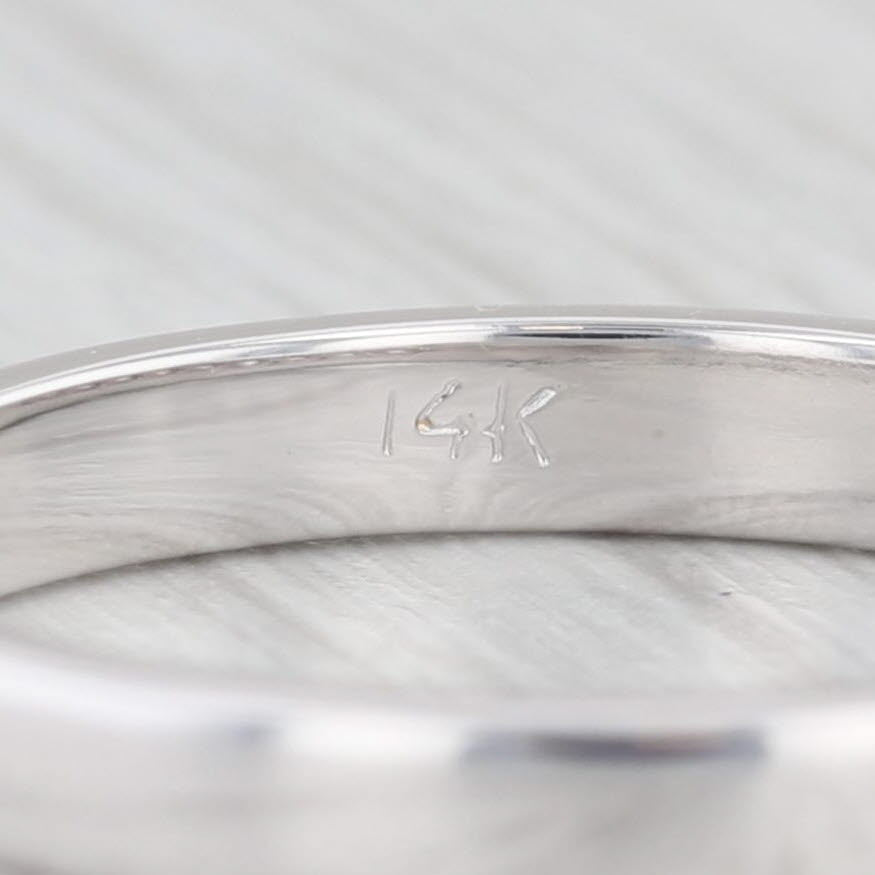 Light Gray 0.20ctw Diamond Wedding Band 14k White Gold Stackable Anniversary Band Size 7.5