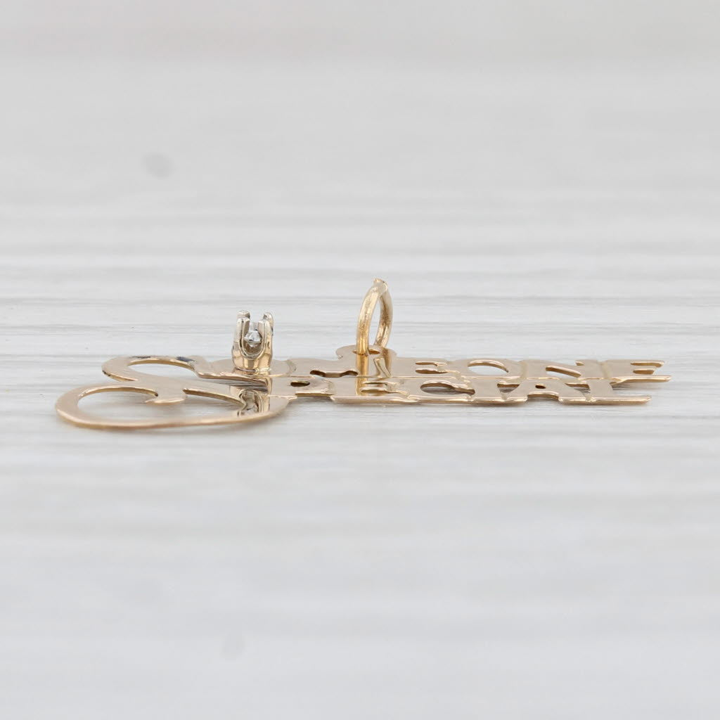 Light Gray Someone Special Pendant 14k Yellow Gold Diamond Accent Gift Charm