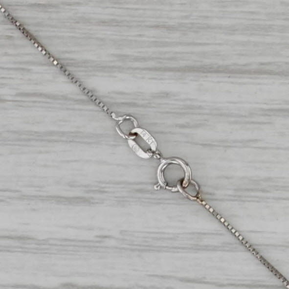 Box Chain Necklace 14k White Gold 16.25" 0.5mm
