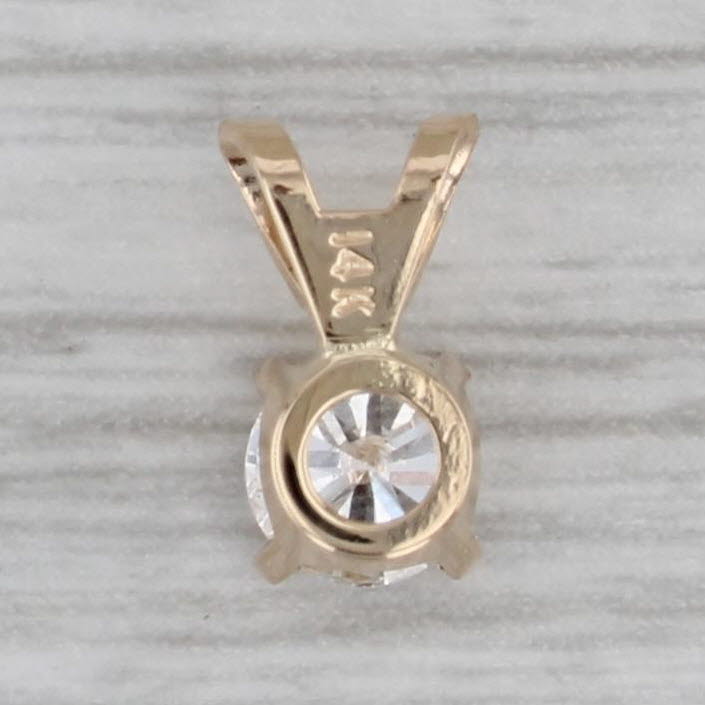 Gray New 0.50ct Round Diamond Solitaire Pendant 14k Yellow Gold Small Drop