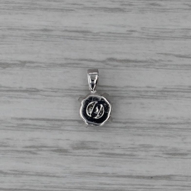 0.49ct Diamond Solitaire Pendant 14k White Gold Small Drop