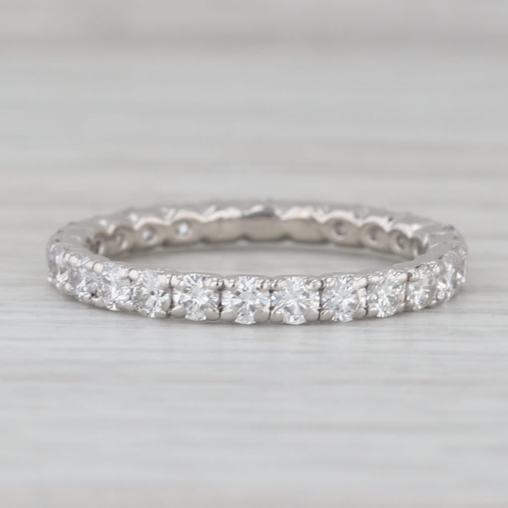 Spark 0.98ctw Diamond Eternity Band Ring Platinum Size 5.5 Wedding Anniversary