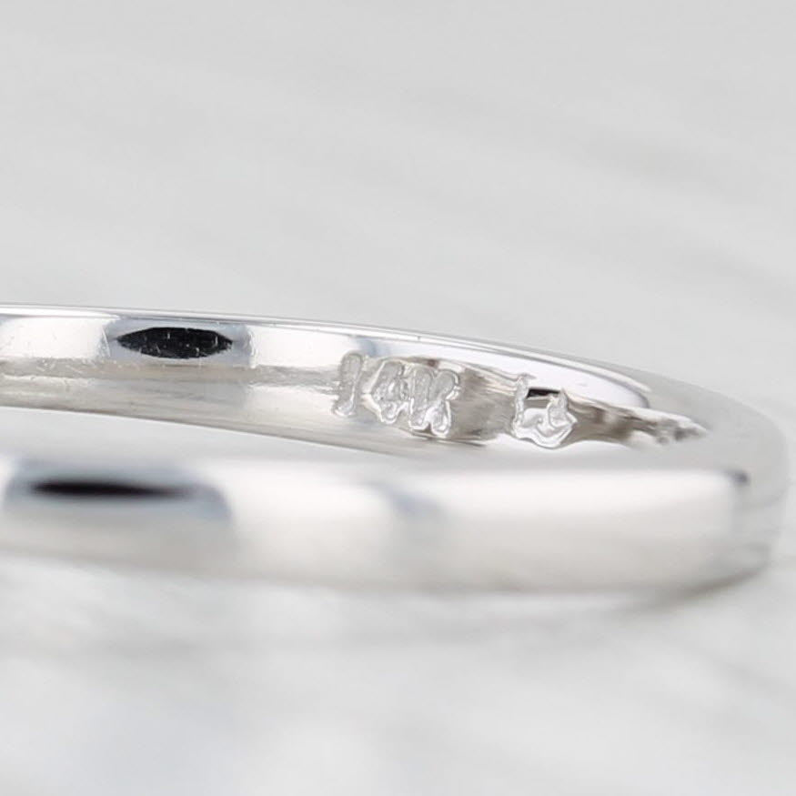 Light Gray 0.81ctw Emerald Cut Diamond Engagement Ring 14k White Gold Size 6.25 GSI
