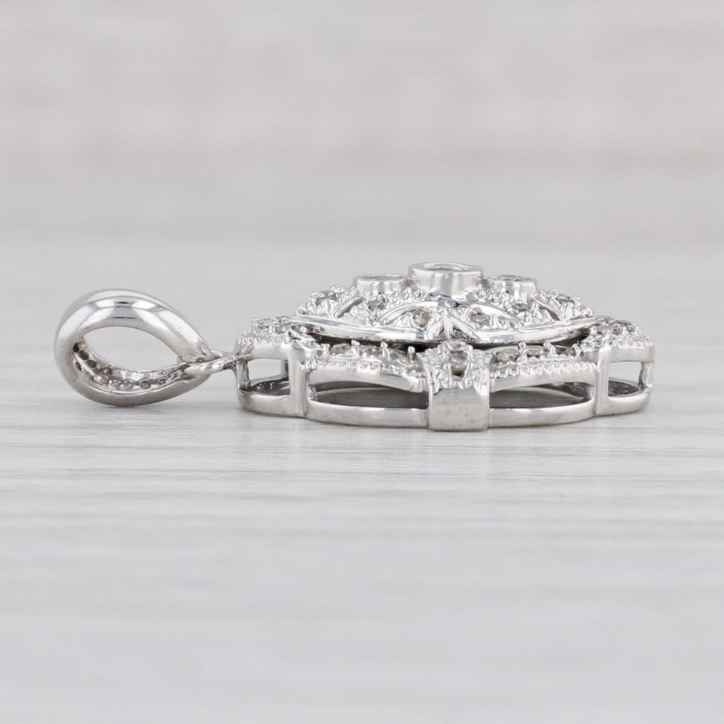 Light Gray Ornate 0.25ctw Diamond Pendant 14k White Gold