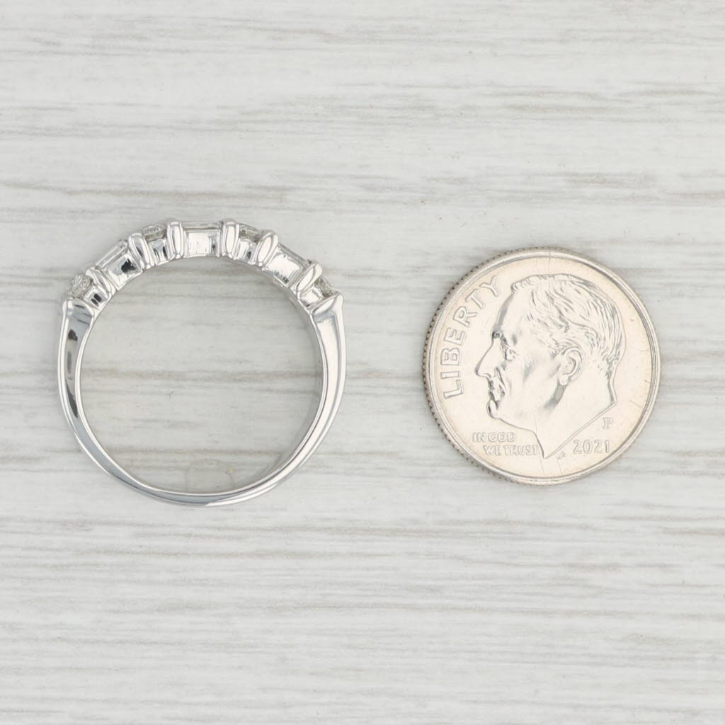 1.50ctw Round Baguette Diamond Band Platinum Size 6.75 Ring