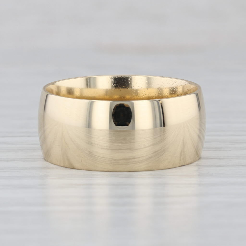 Polished Solid Gold Wide Band Ring 10k Yellow Gold Size 11-11-25 Men's Wedding