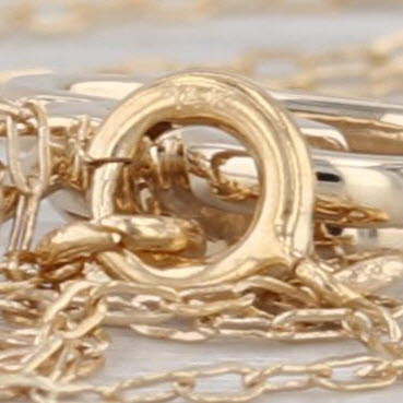 Diamond Layered Open Heart Pendant Necklace 14k Yellow Gold 16" Cable Chain
