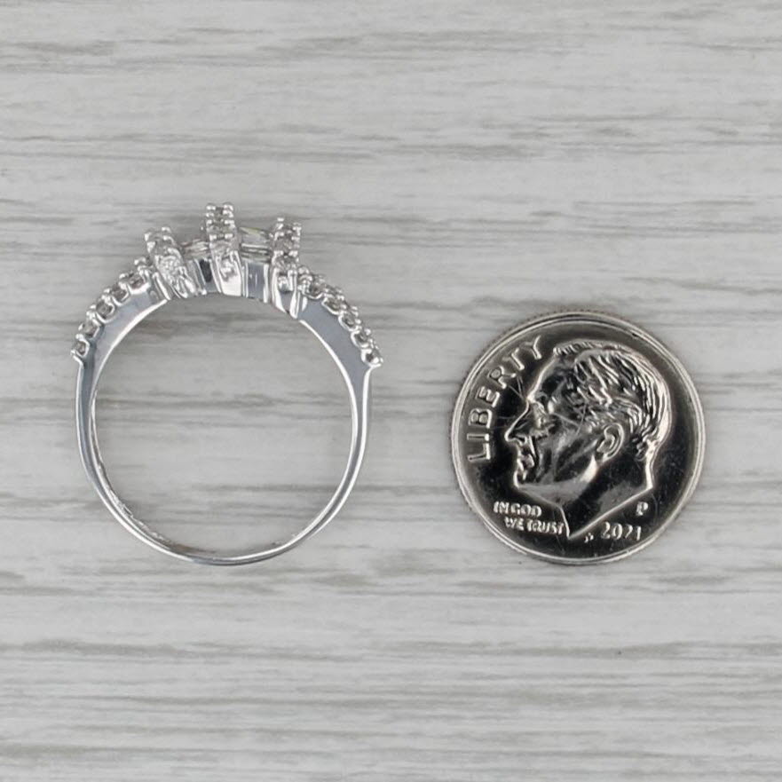 0.97ctw Diamond Knot Ring 10k White Gold Size 8.25