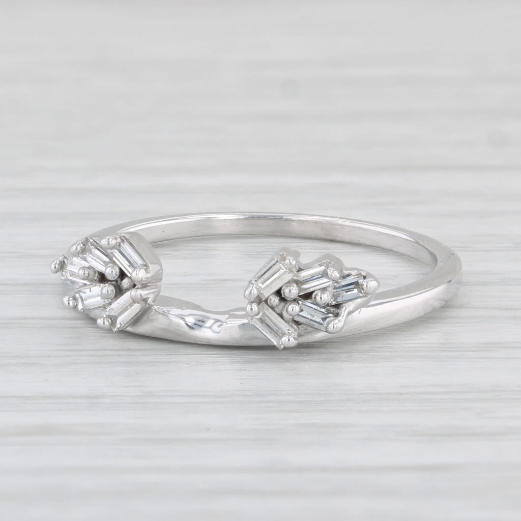 Light Gray 0.22ctw Diamond Ring Jacket Guard 14k White Gold Size 7.25 Wedding Band