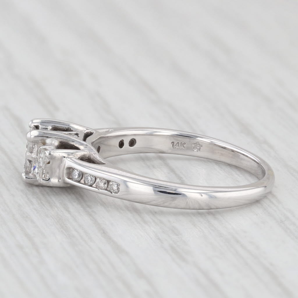 Light Gray 0.50 ctw Diamond 3-Stone Engagement 14K White Gold Size 5.75 Ring