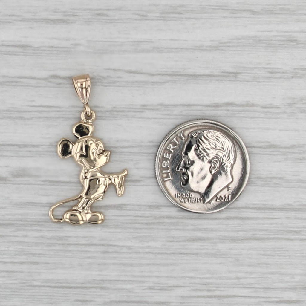 Classic Mickey Mouse Pendant 10k Yellow Gold Figural Disney Cartoon Keepsake