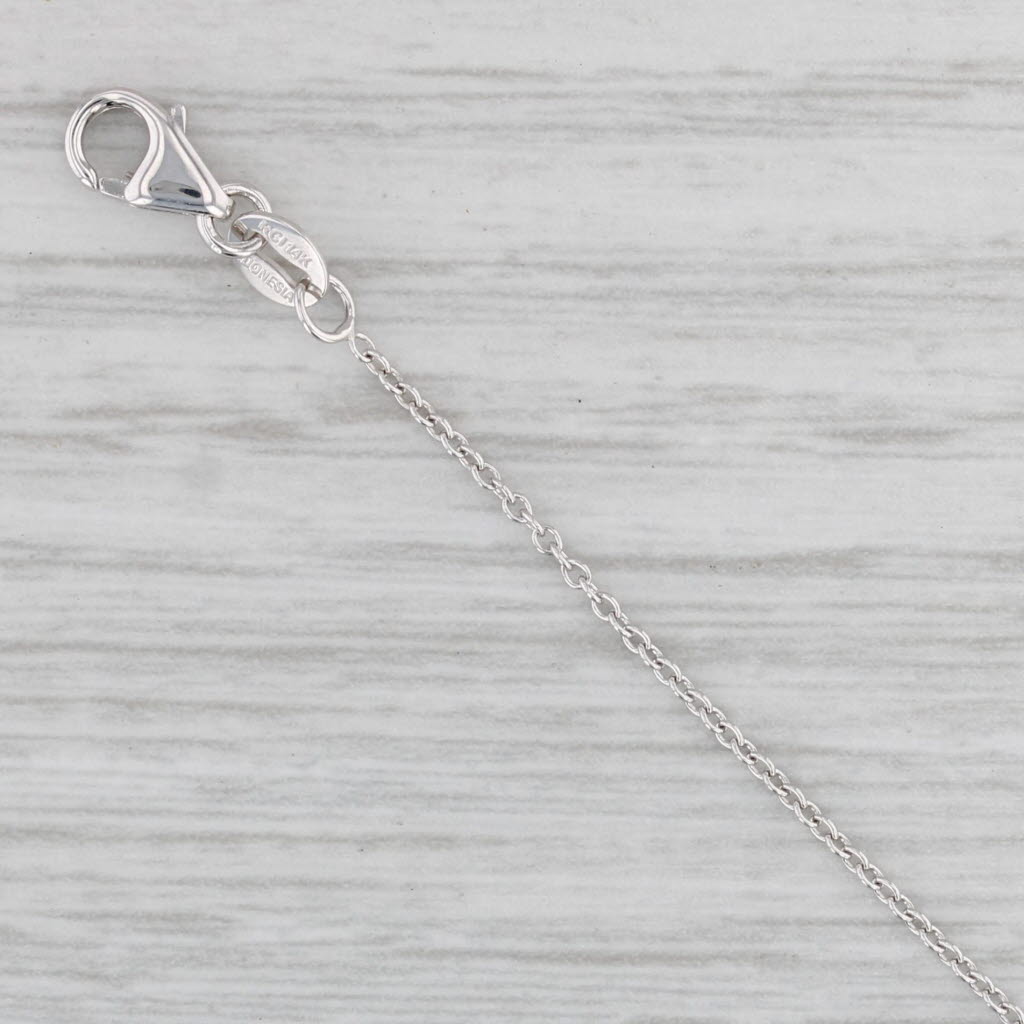 Gray New Adjustable Cable Chain Necklace 14k White Gold 16-18" 1.1mm