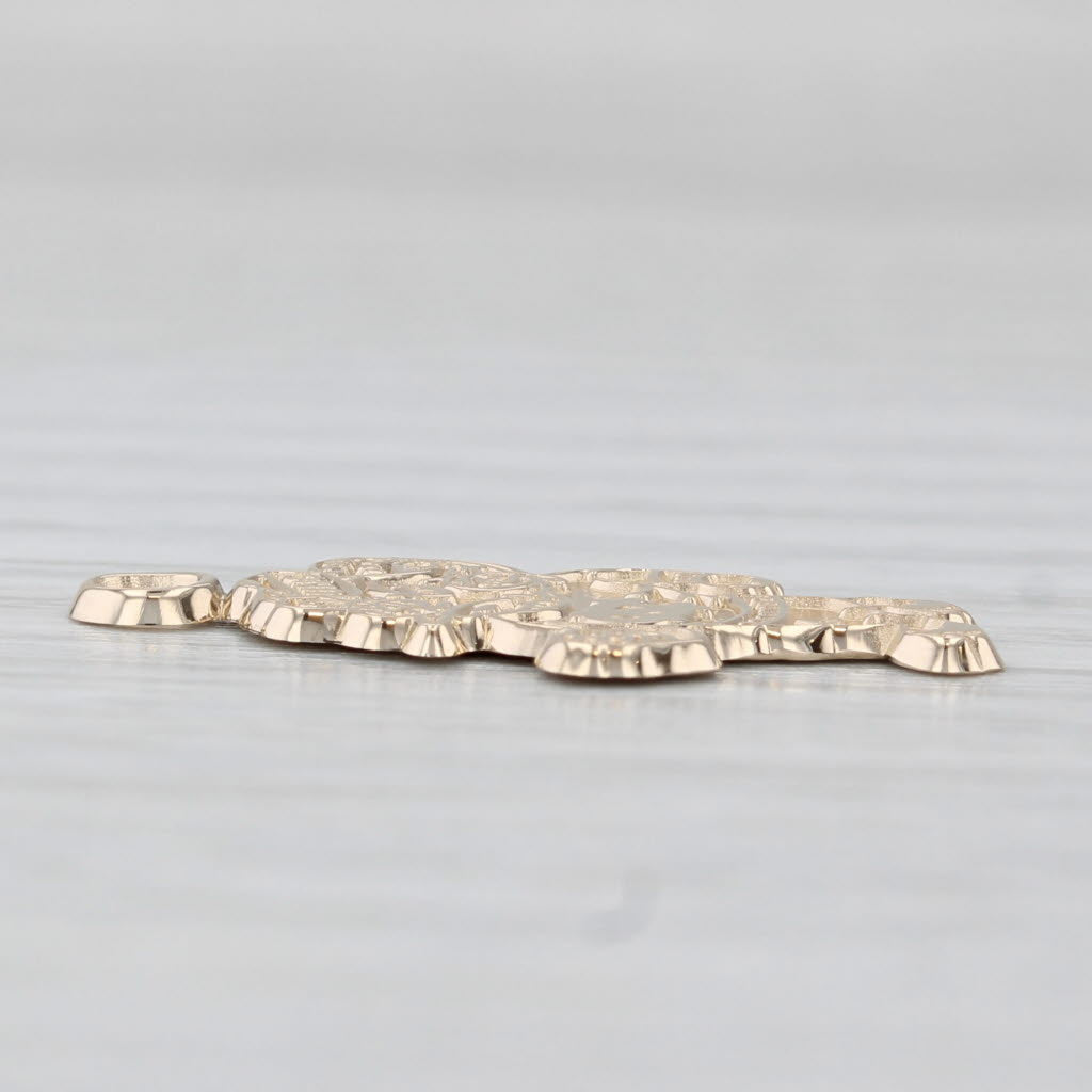 Light Gray UNC University North Carolina Rameses Ram Mascot Pendant 14k Gold Charm