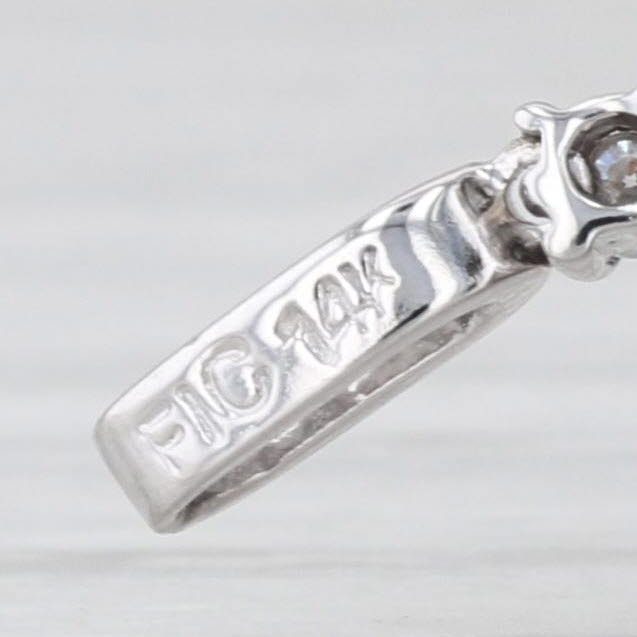 Gray Cultured Pearl 0.13ctw Diamond Pendant 14k White Gold 3-Stone