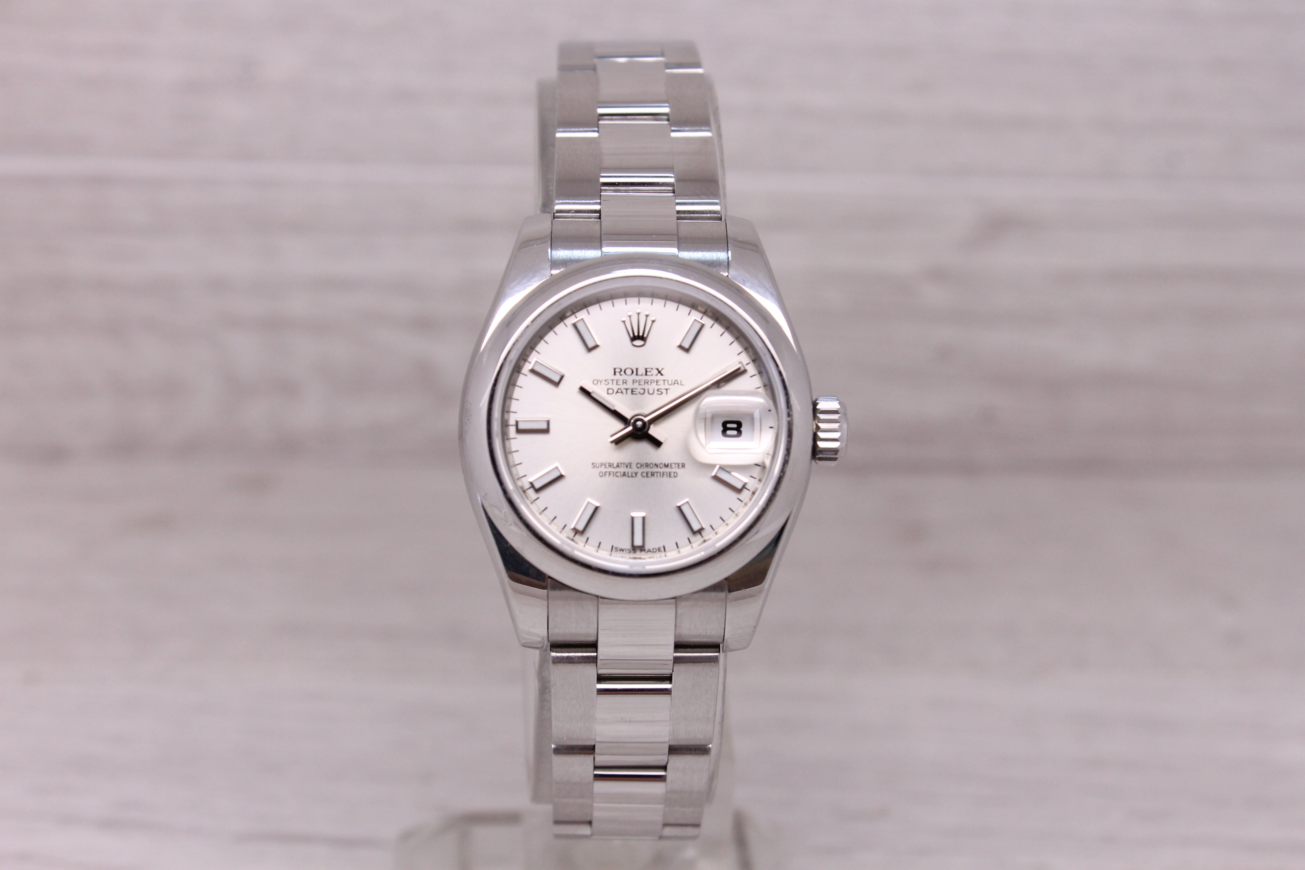 c2007 Rolex Oyster Perpetual 179160 26mm Ladies Steel Automatic Watch White Lume