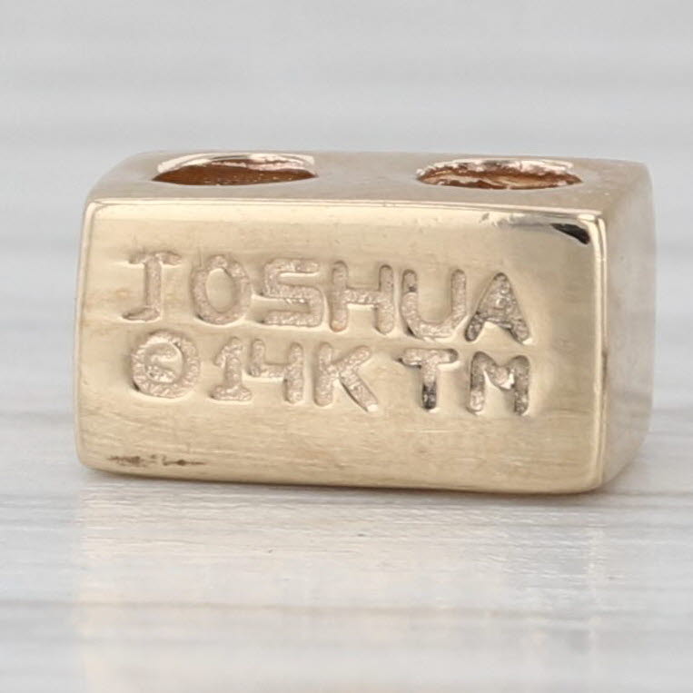 Diamond Small Spacer Slide Bracelet Charm 14k Yellow Gold Vintage Joshua