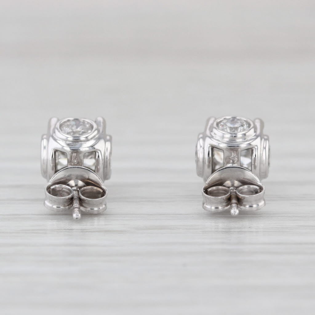 1.80ctw Diamond Stud Earrings 14k White Gold Studs