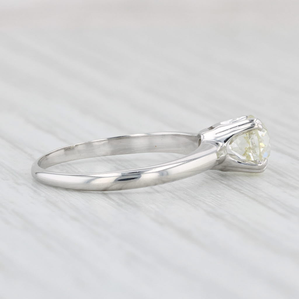Light Gray Vintage 0.84ctw Round Diamond Engagement Ring 900 Platinum Size 5.5