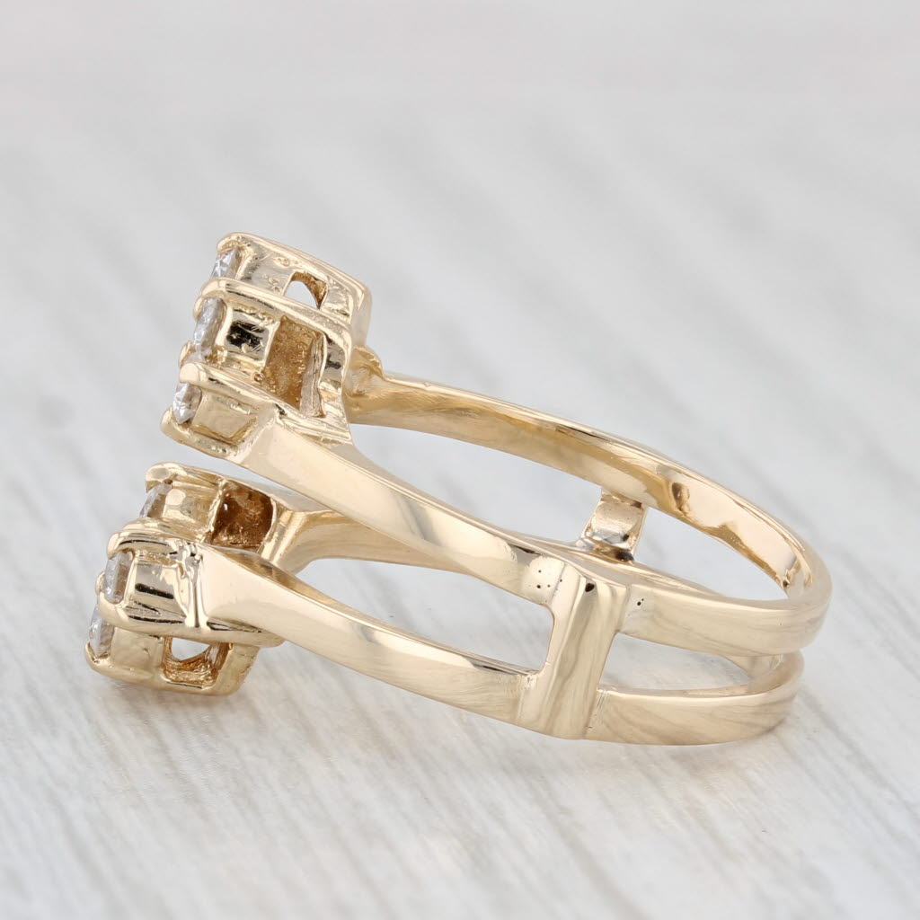 Light Gray 0.32ctw Diamond Ring Jacket Guard 14k Yellow Gold Size 6.5 Wedding Bridal