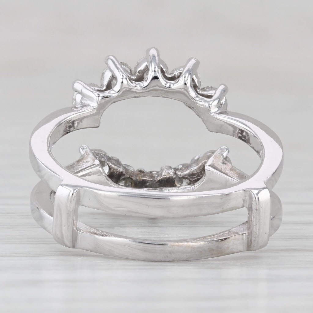Light Gray 1ctw Diamond Ring Jacket Guard Bridal 14k White Gold Size 7.25