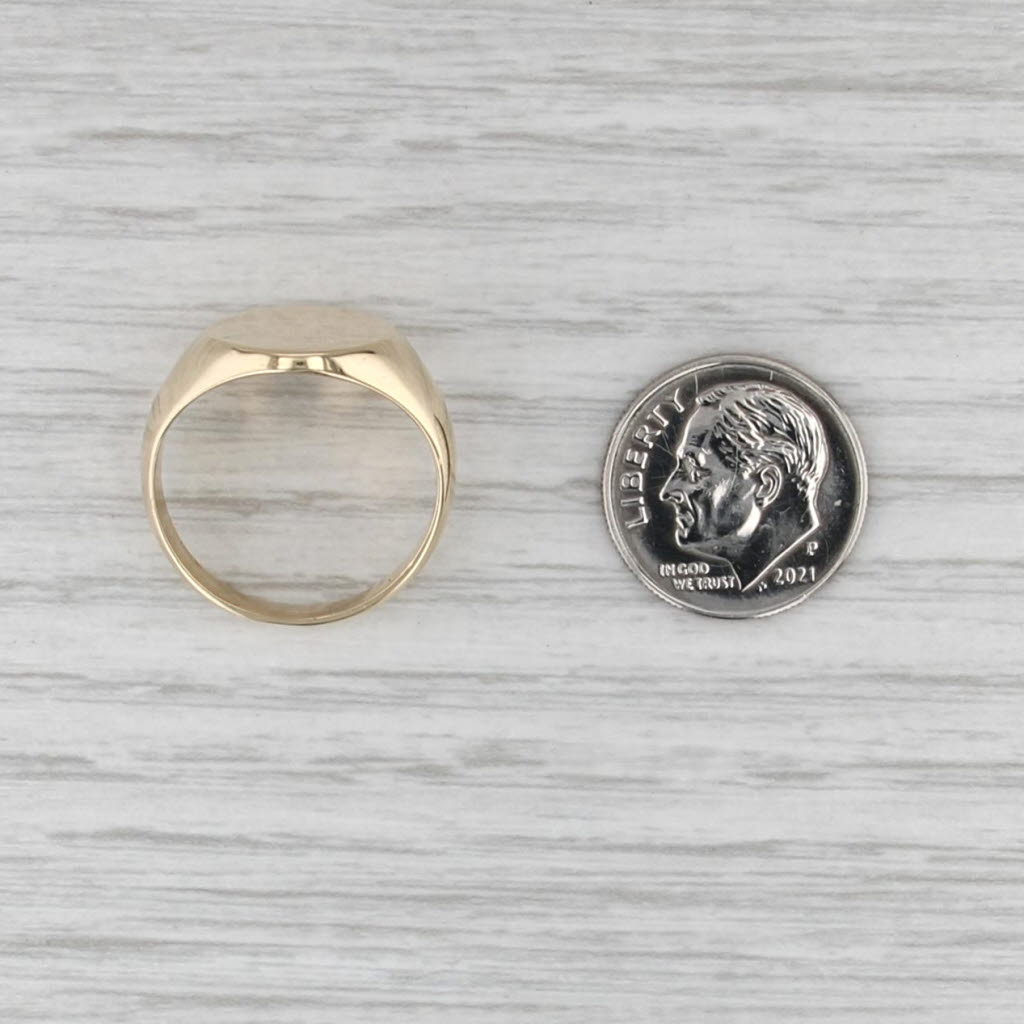 Engravable Signet Ring 14k Yellow Gold Size 7.75