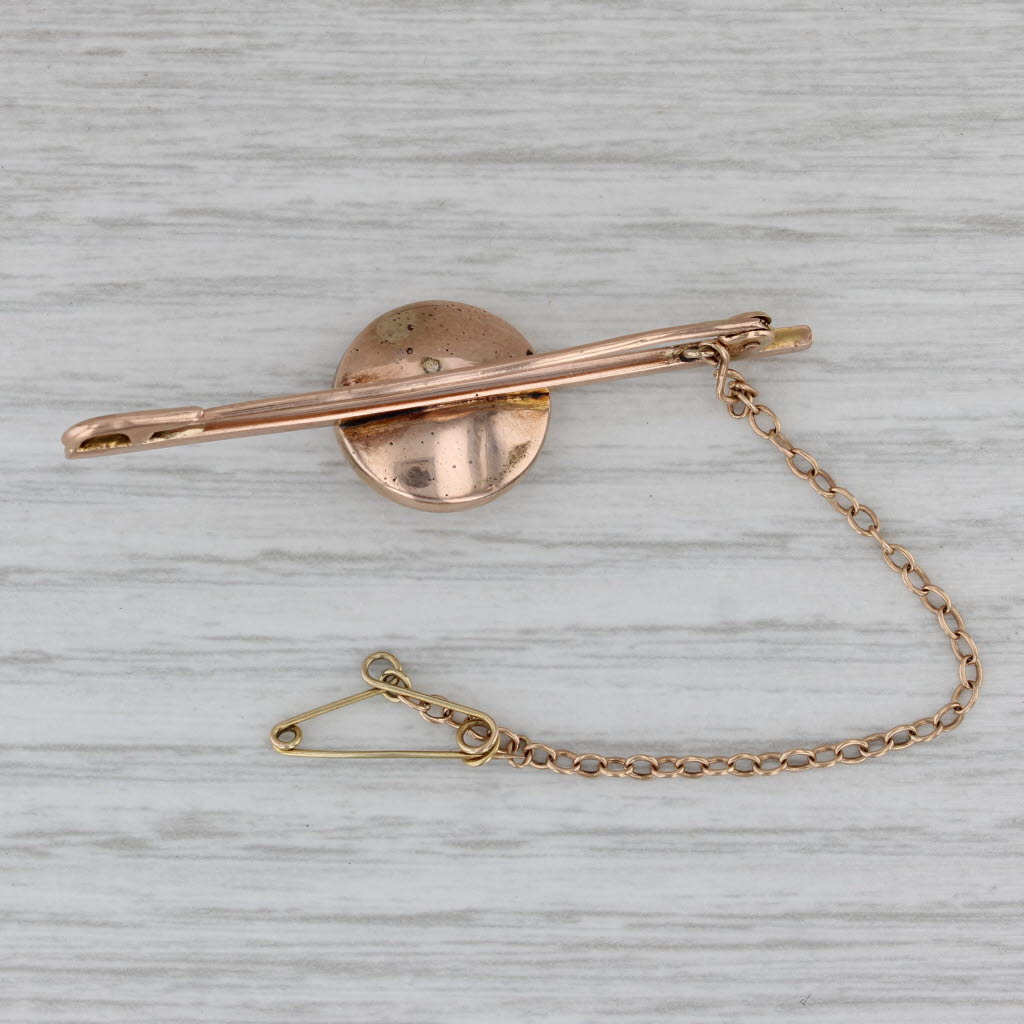 Gray Antique 0.21ct Sapphire Diamond Star Bar Pin 10k Rose Gold